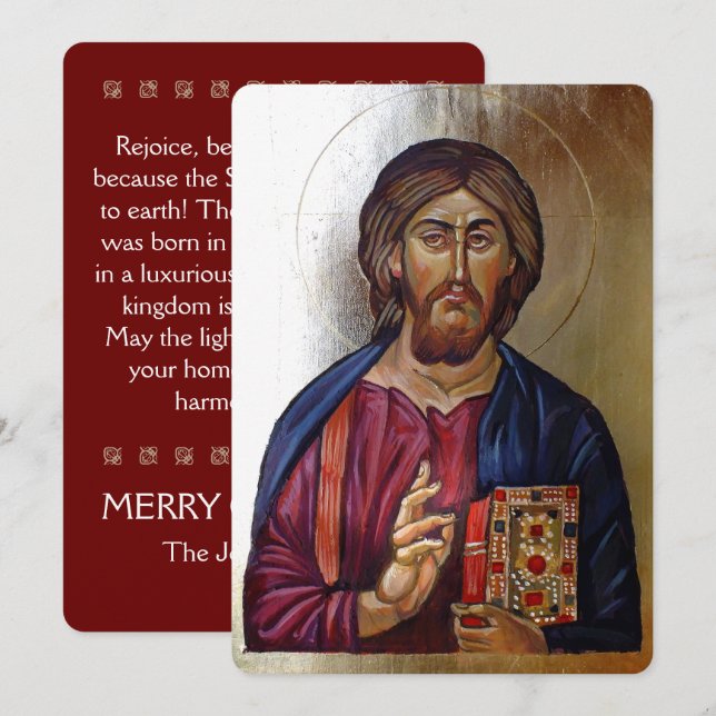 Ikon för den bysantinska Stil som tillhör Kristus  Inbjudningar (Fram/baksida)