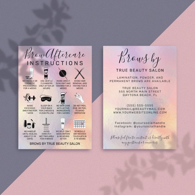 Ikon för eftervård av regnbåge-holografiska bröws visitkort (Skapare uppladdad)