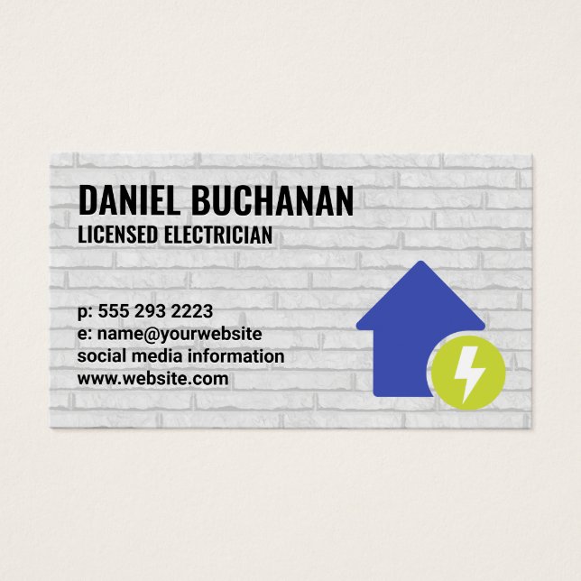 Ikon för el och hem | Brickmätare Visitkort (Framsidan)