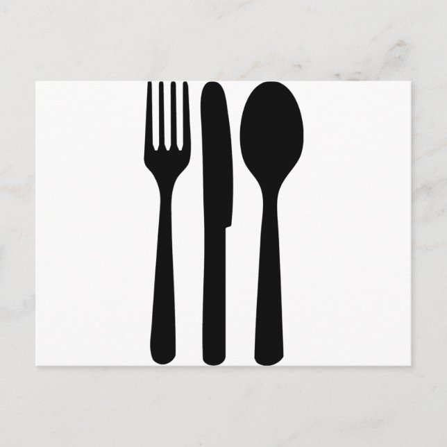 ikon för fork-knivar vykort (Framsida)