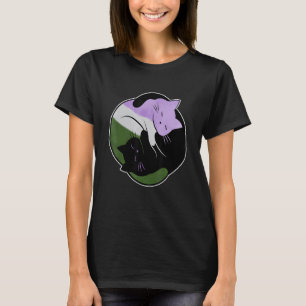 Ikon för Genderqueer Yin Yang Katt Pride Hbtq Gay T Shirt