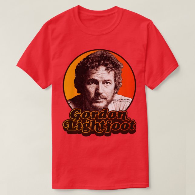 Ikon för Gordon Lightfoot Retro Folk Sten T Shirt (Design framsida)
