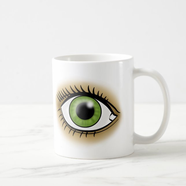 Ikon för gröna ögon kaffemugg (Höger)