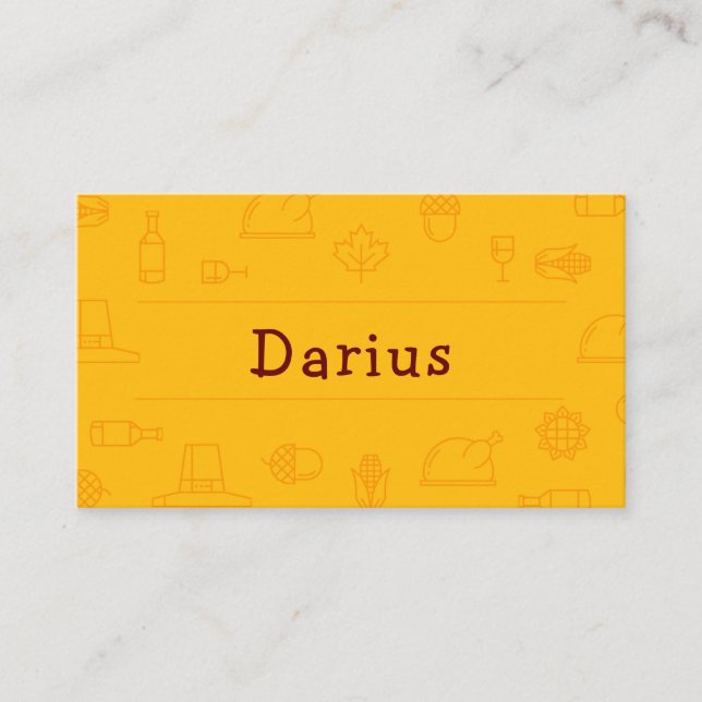 Ikon för gyllene Thanksgiving Placeringskort (Framsida)