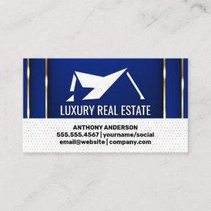 Ikon för hem Luxury Guld Blue Background Visitkort