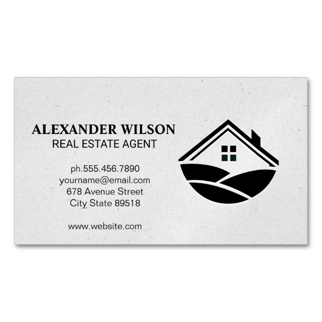 Ikon för hem och Backe Magnetiska Visitkort (Framsida)