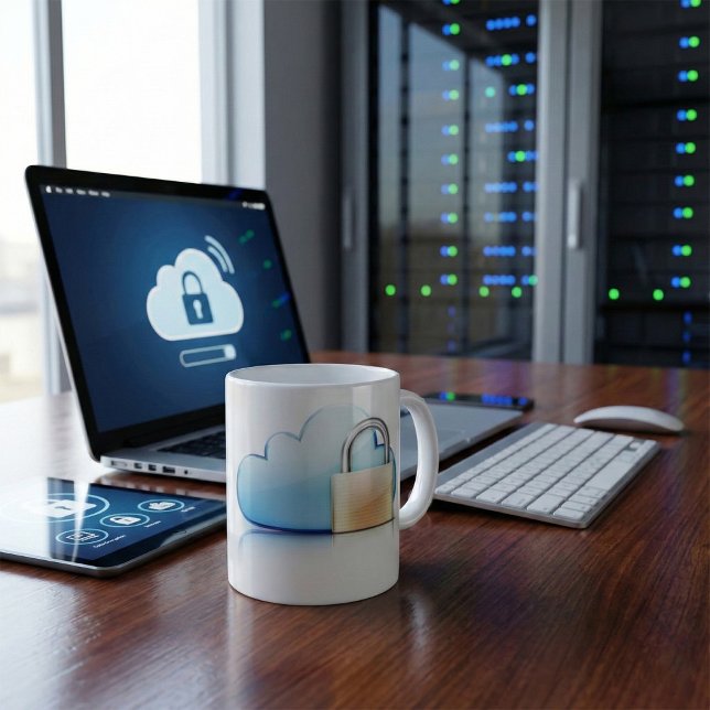 Ikon för Internetsäkerhet Padlock Secure Coffee Mu Kaffemugg (Skapare uppladdad)