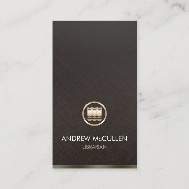 Ikon för Librarian Faux Guld Bokar Visitkort (Framsida)