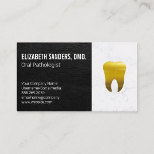 Ikon för Metallic Tooth guld Läder Marble Backgr Visitkort