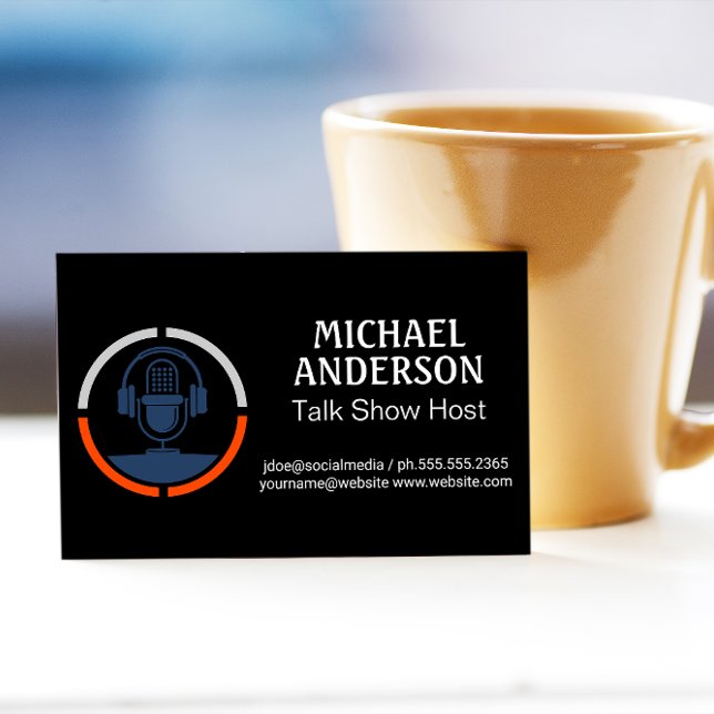 Ikon för mikrofonhörlurar visitkort (Skapare uppladdad)