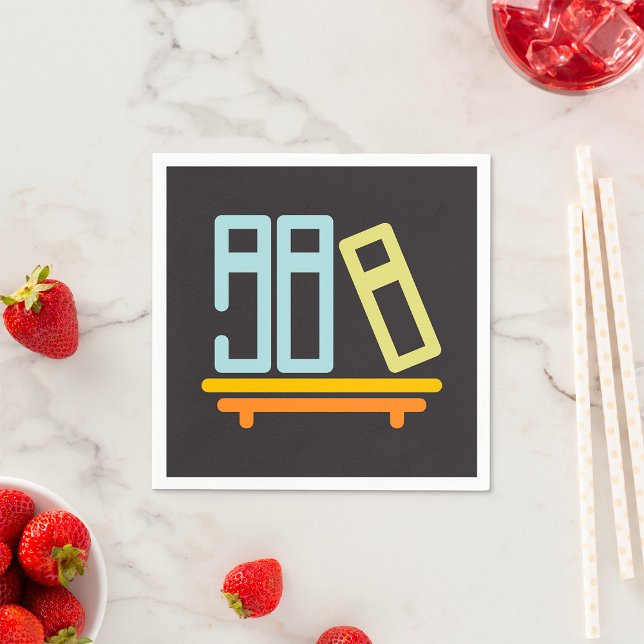 Ikon för minimal bokhyllegrafik pappersservett (Skapare uppladdad)