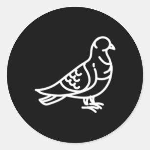 Ikon för Pigeon Bird Badge Patch Line Runt Klistermärke
