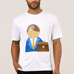 Ikon för professionell affärsman med portfölj t shirt