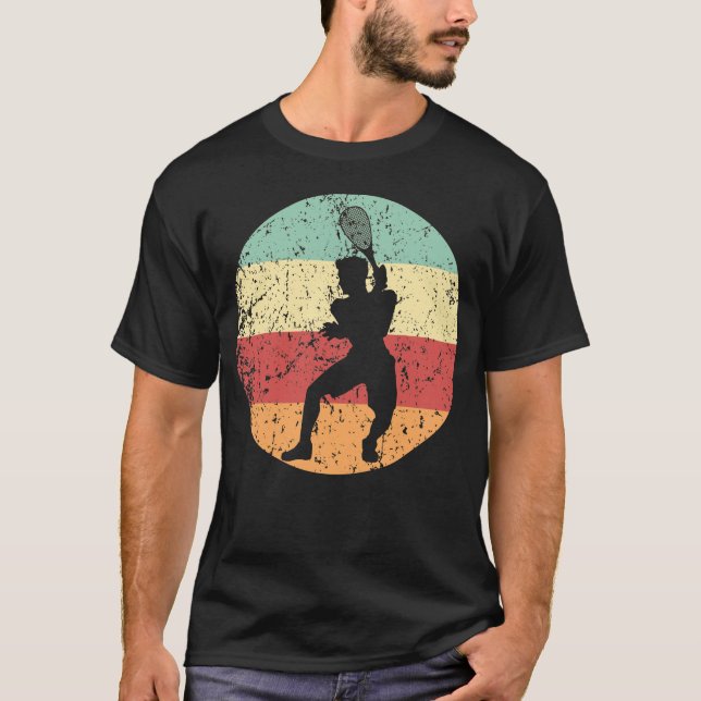 Ikon för Racquetball Player Silhouette Retro Sport T Shirt (Framsida)