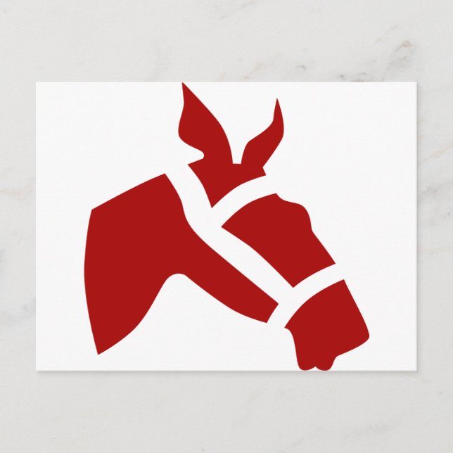 Ikon för Red Tävling Horse Head Vykort (Framsida)