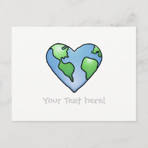 Ikon för roligt Earth Heart Shaded Tecknad Stil Vykort