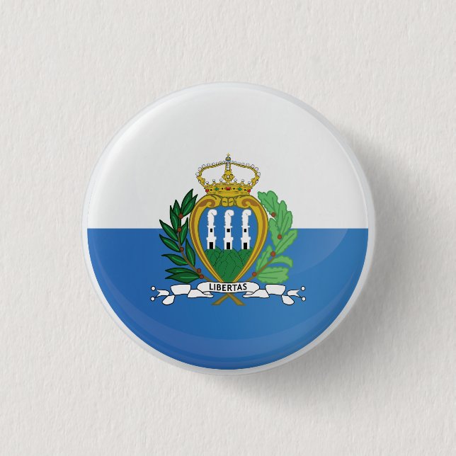 Ikon för San Marino Round Icon Flagga Knapp (Framsida)
