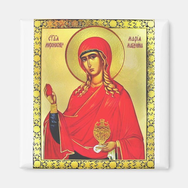 Ikon för sann Mary Magdalene ortodox Magnet (Framsidan)