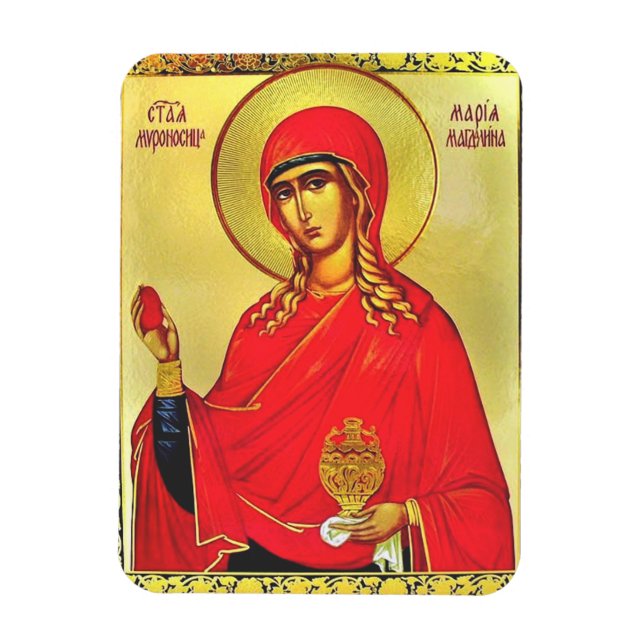 Ikon för sann Mary Magdalene ortodox Magnet (Vertikal)