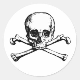 Ikon för Skull och Crossbone Pirat Runt Klistermärke