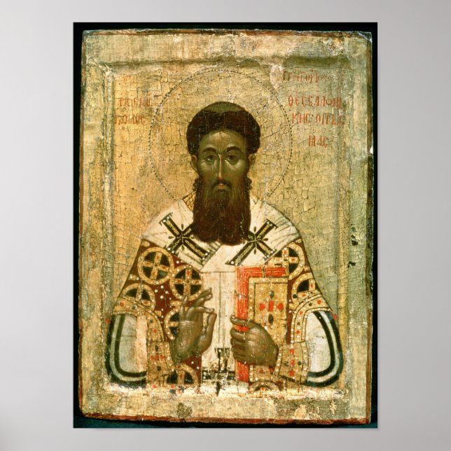 Ikon för St. Gregory Archbishop of Thessaloniki Poster (Framsidan)