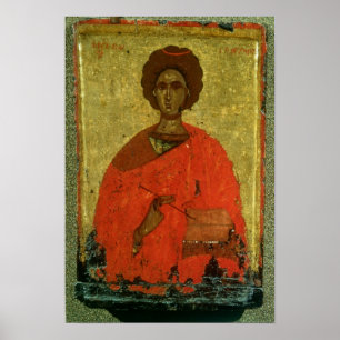Ikon för St. Pantaleon of Nicomedia Poster