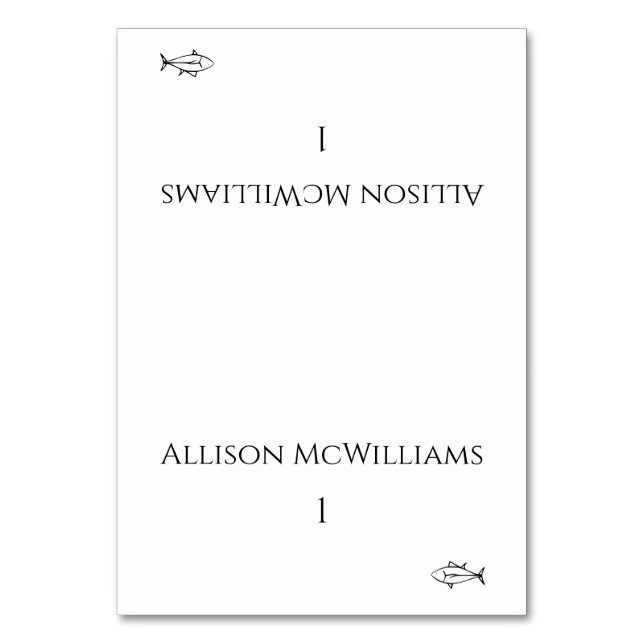 Ikon för svart och vit-modern-fisk- bordsnummer (Framsidan)