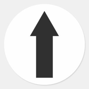 ikon för svart pil uppåt runt klistermärke