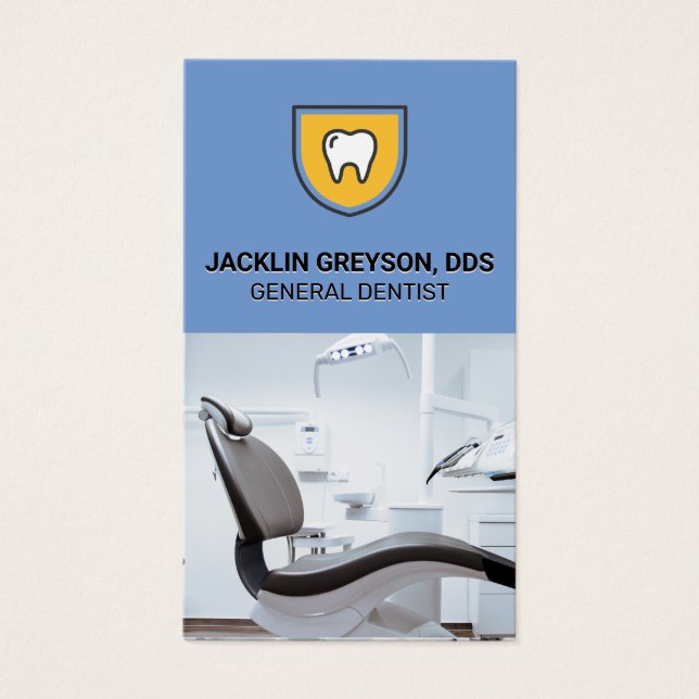 Ikon för tandsköld | Tandläkarkontor Visitkort (Framsidan)