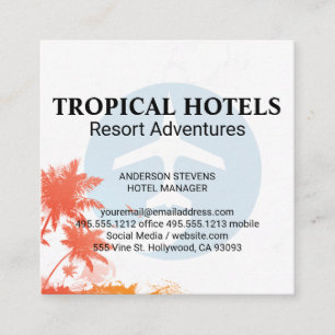 Ikon för Tropical Island Airplane Icon Fyrkantigt Visitkort