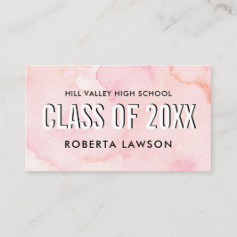 Ikon för vattenfärgen rosa Class Studenten Namn So Visitkort