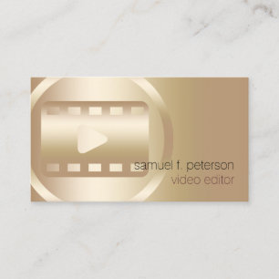 Ikon för Videoredigeraren Elegant Guld Video Strip Visitkort