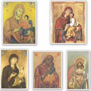 Ikon för Virgin Mary Rectangular Sticker Klistermärken