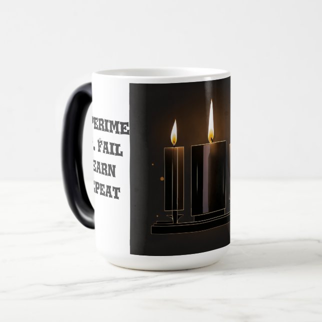 Ikon-Ljusstyrka för shabbat Candles" Magisk Mugg (Framsida vänster)