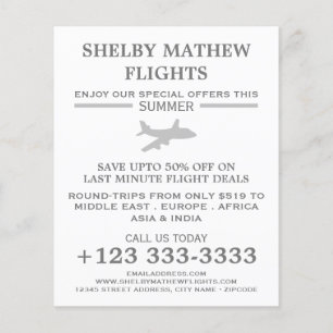 Ikon silver Flygplan, reklamflygbiljett Flygblad