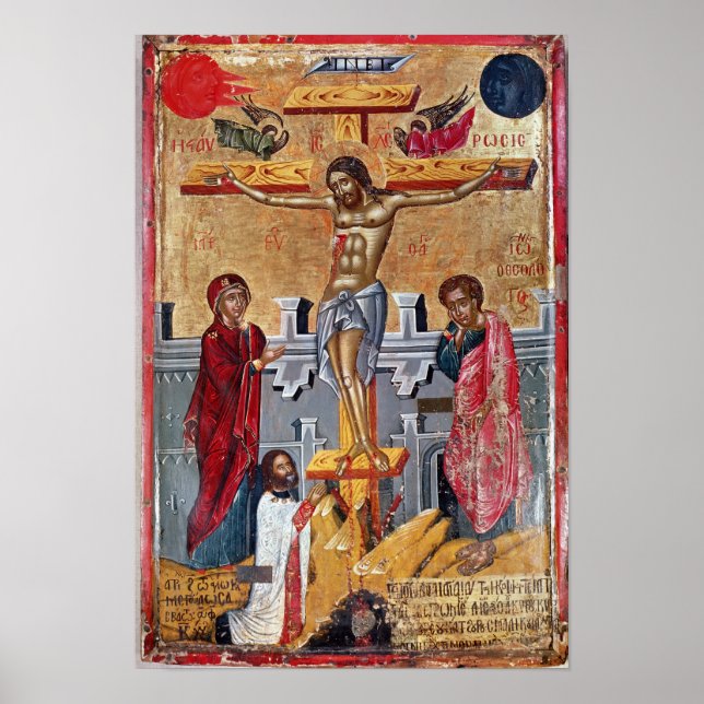 Ikon som skildrar Crucifixion, 1520 Poster (Framsidan)