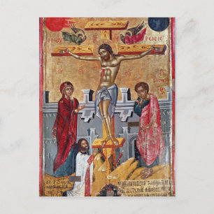Ikon som skildrar Crucifixion, 1520 Vykort