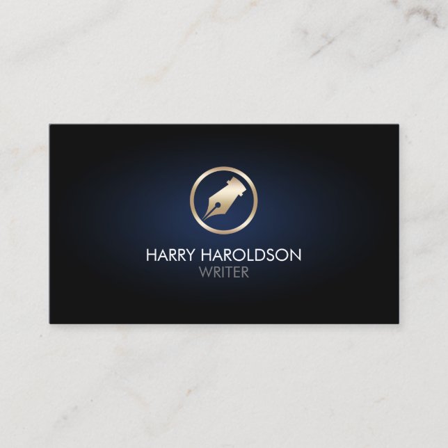 IkonAffärskortet Skrivarförfattarpennnikon Visitkort (Framsida)