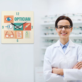 Ikondesign för professionell Optician Fyrkantig Klocka
