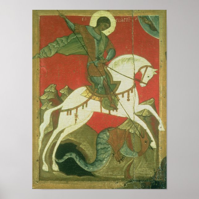Ikonen av St. George och Dragon Poster (Framsidan)