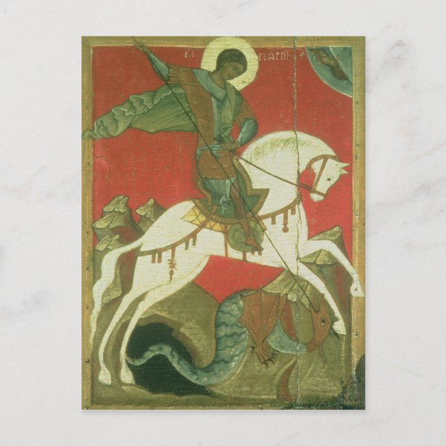 Ikonen av St. George och Dragon Vykort (Framsida)
