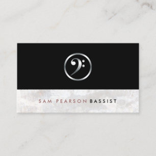 Ikonen Baid Bold Silver Bass Clef Elegant Visitkort