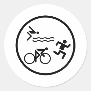 ikonen för triathlon-cirkel runt klistermärke