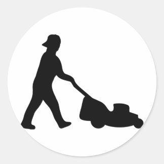 ikonen gräsmatta mower runt klistermärke