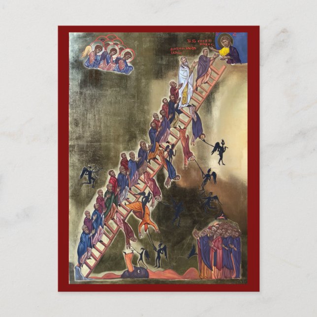 Ikonen Ladder of Divine Ascent Vykort (Framsida)