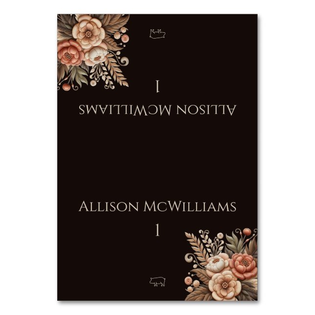 ikonen land Westerna Bröllopsbuketter Gris Bordsnummer (Framsidan)