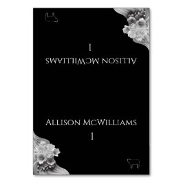 Ikonen Modern Blommigt Bröllop Black and White Köt Bordsnummer