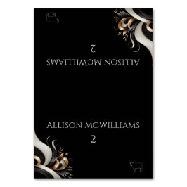 Ikonen Modern Elegant Black och Guld Kött Bordsnummer