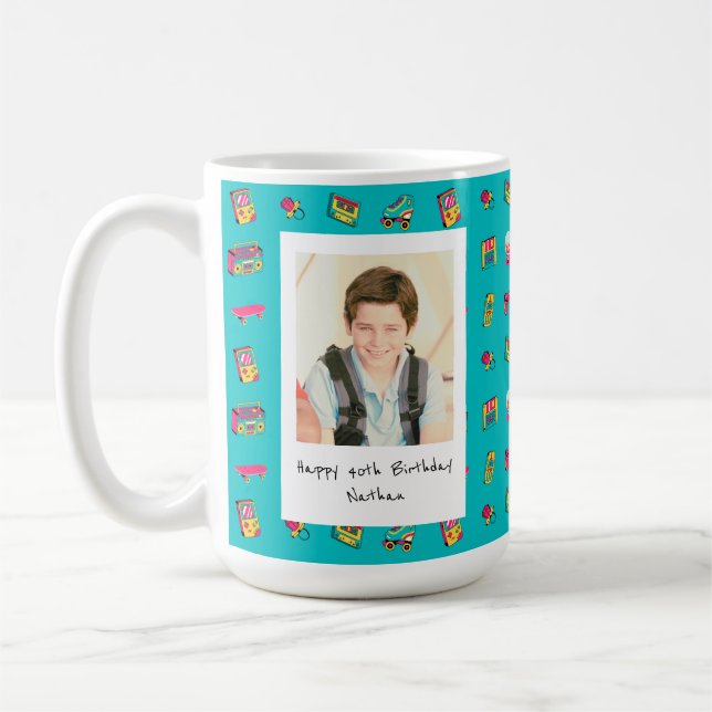 Ikonens 40:e födelsedagsgåva med foto kaffemugg (Vänster)