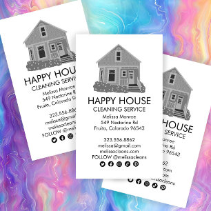 Ikoner för Cute House Städning Home Services Socia Visitkort